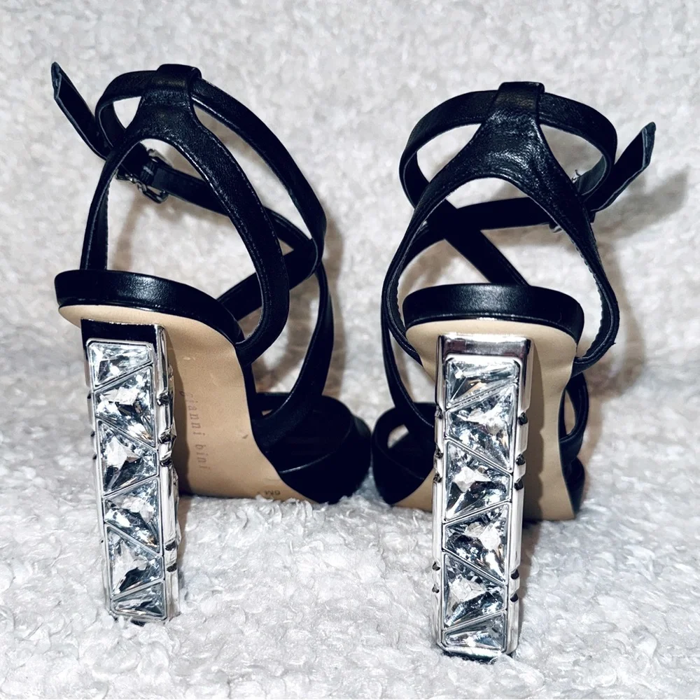 Gianni Bini Leather Heels with Jewel Accents - Picture 6 of 8